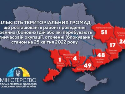 Мінреінтеграції затвердило Перелік громад, що розташовані в районах проведення бойових дій або які є тимчасово окупованими