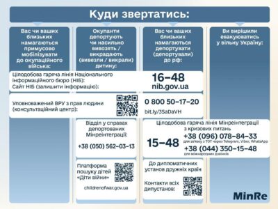 Евакуація з ТОТ і прифронтових зон: куди телефонувати