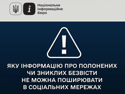 Яку інформацію про полонених чи зниклих безвісти не можна поширювати в соціальних мережах