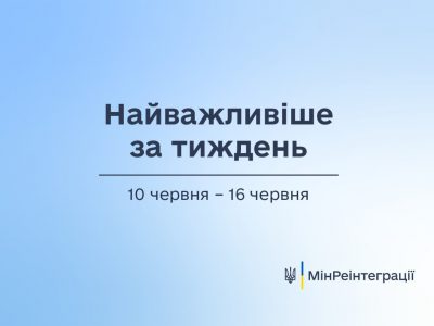 Найважливіше за тиждень 10 червня – 16 червня